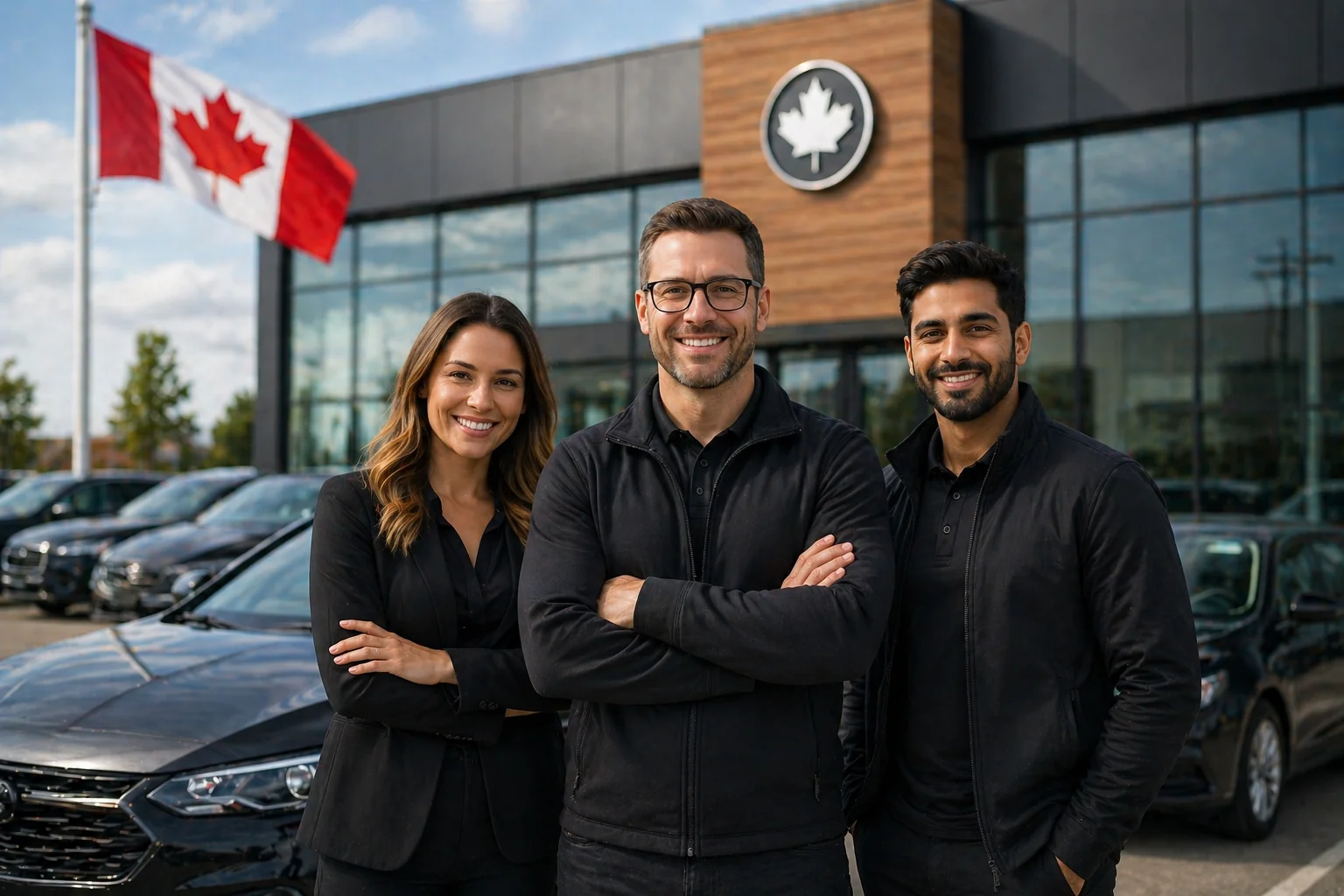 Bad Credit Car Loans Canada team in front of dealership