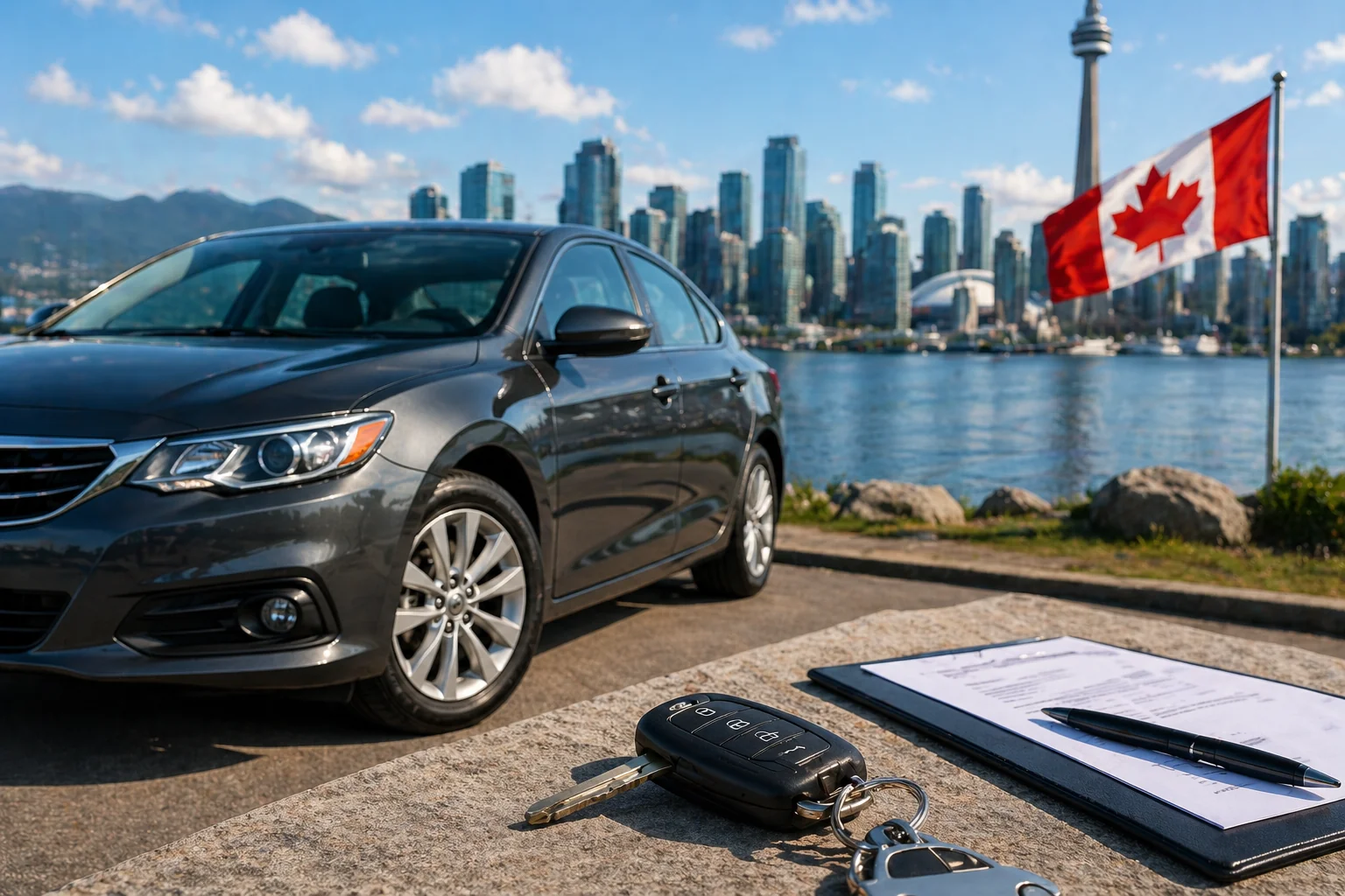 Approved car loan contract ready for signing